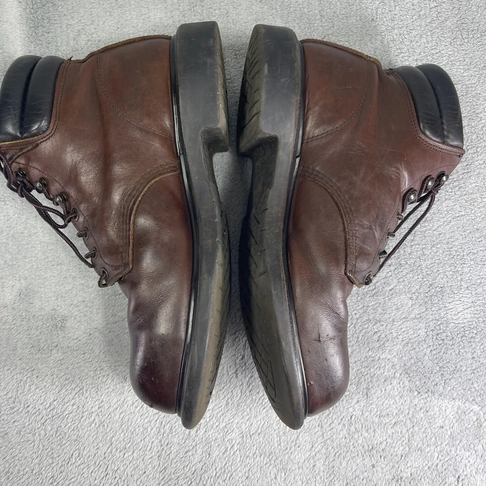 Red Wing Boots Mens 10.5 Brown SuperSole Steel Toe Distressed Leather Work
